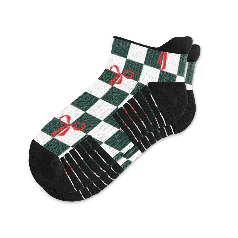 Checks & Bows Ankle Compression Socks