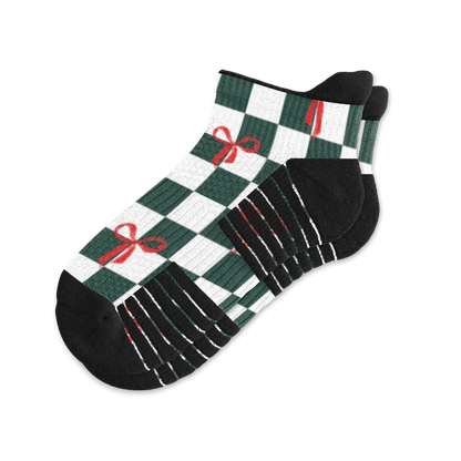 Checks & Bows Ankle Compression Socks