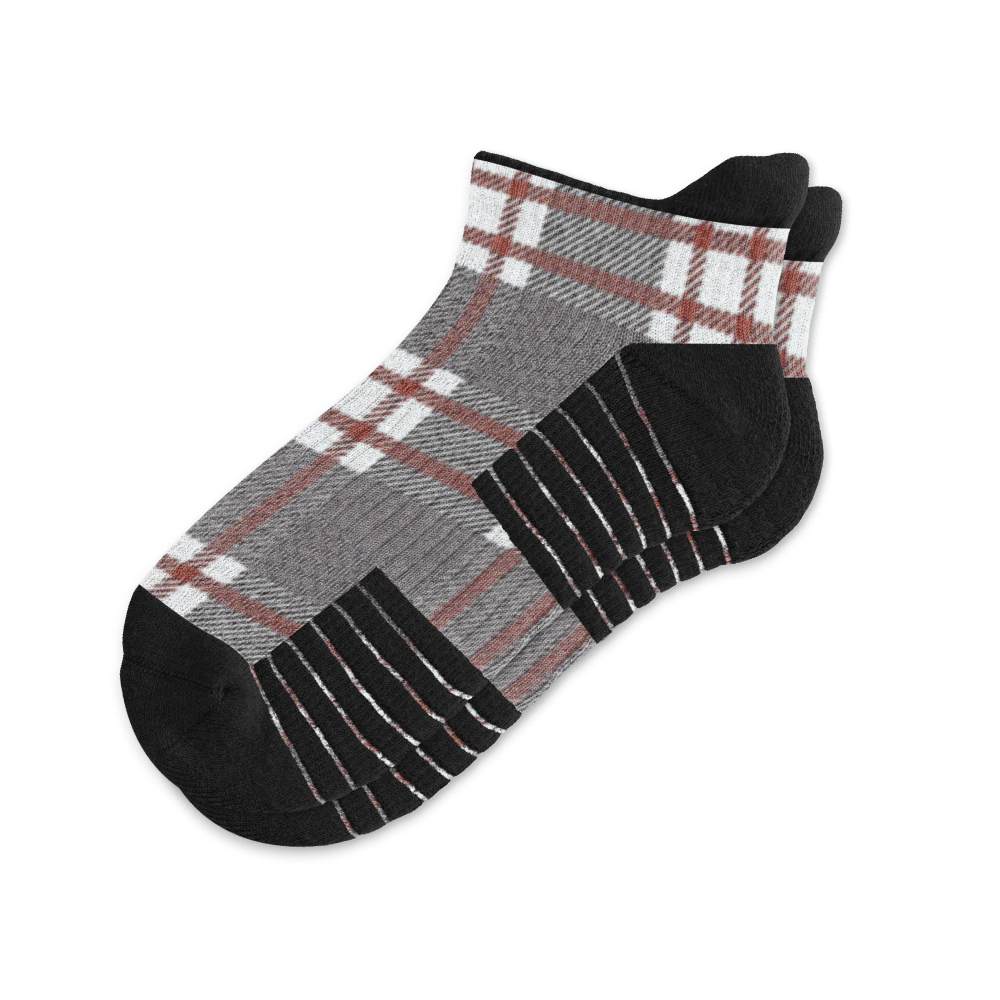 Grey Tartan Ankle Compression Socks