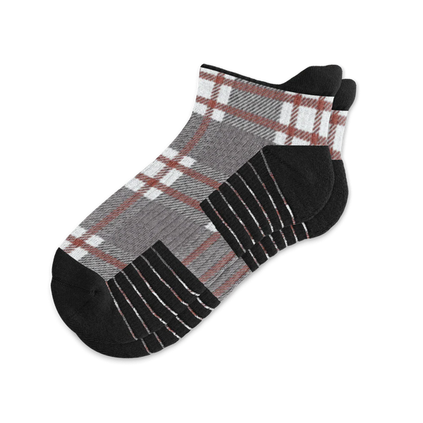 Grey Tartan Ankle Compression Socks